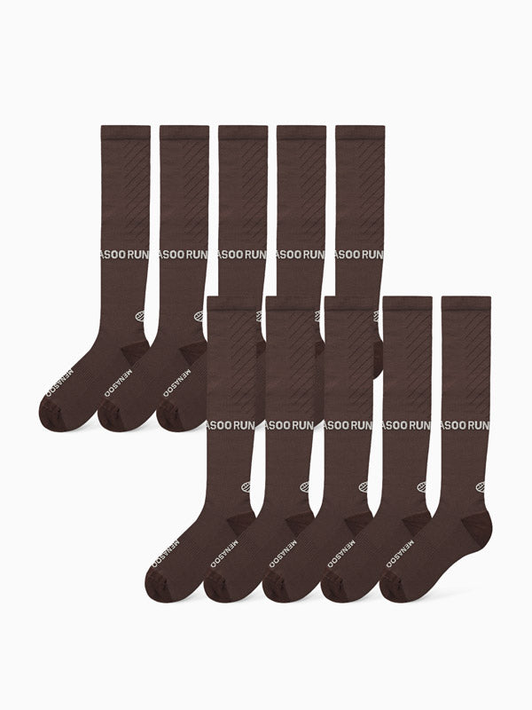 [10 PACK] Menasoo Long Socks_Brown