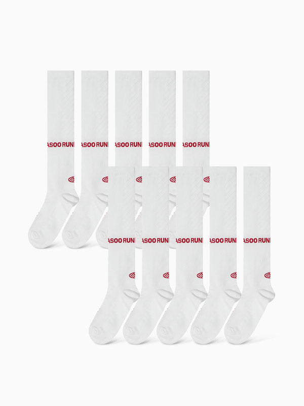 [10 PACK] Menasoo Long Socks_White