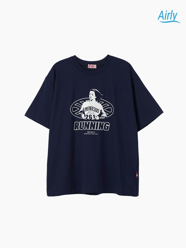 DRY AIR RUN PEOPLE OVER FIT TEE_NAVY