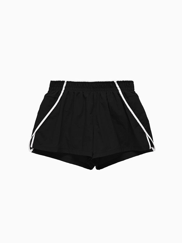 RUNNING TRACK NYLON SHORTS_BLACK