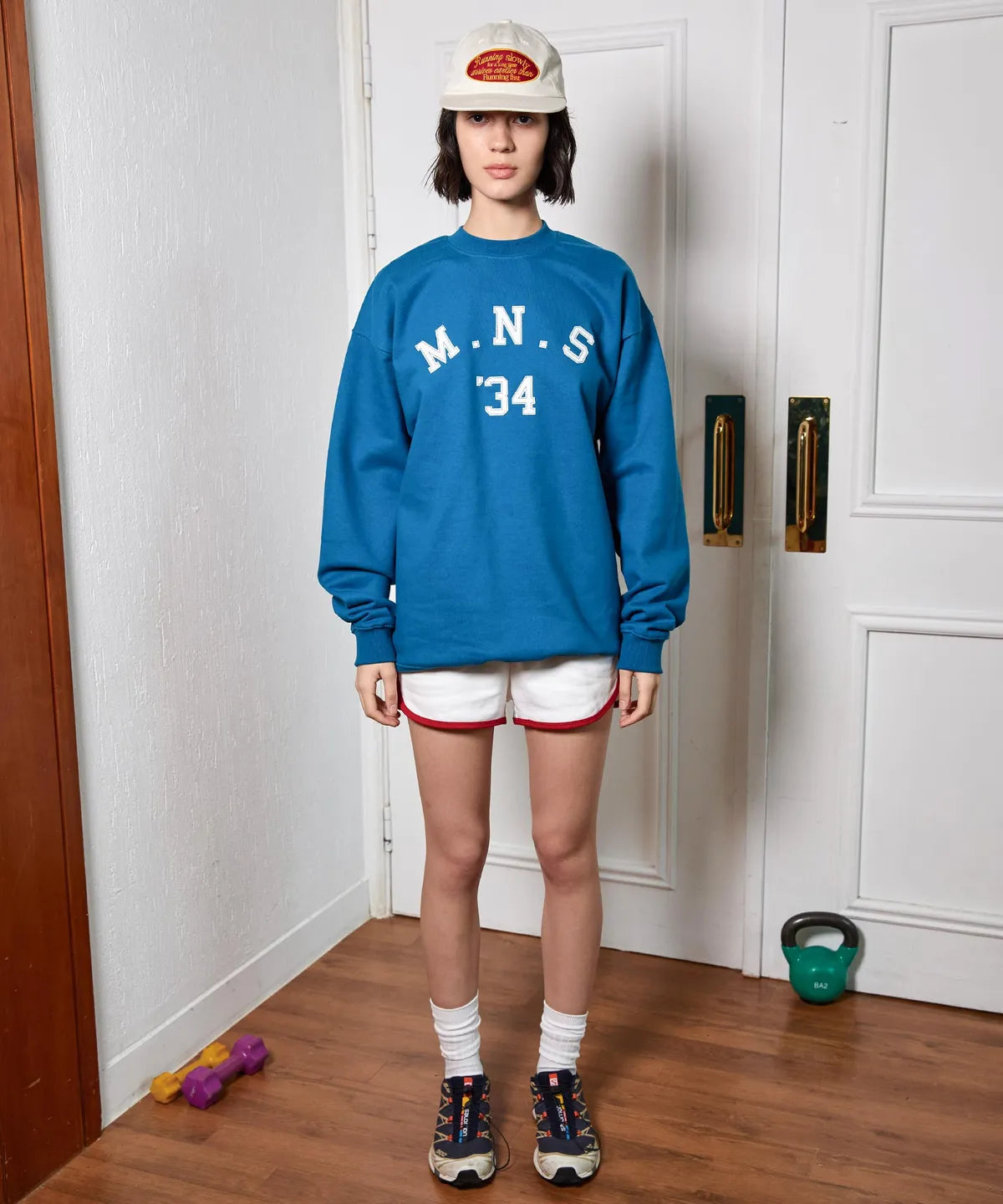 UNISEX MNS34 APPLIQUE SWEATSHIRT_BLUE