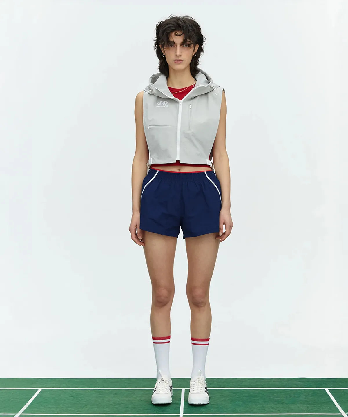 MENASOO RUNNING HOOD VEST_GRAY