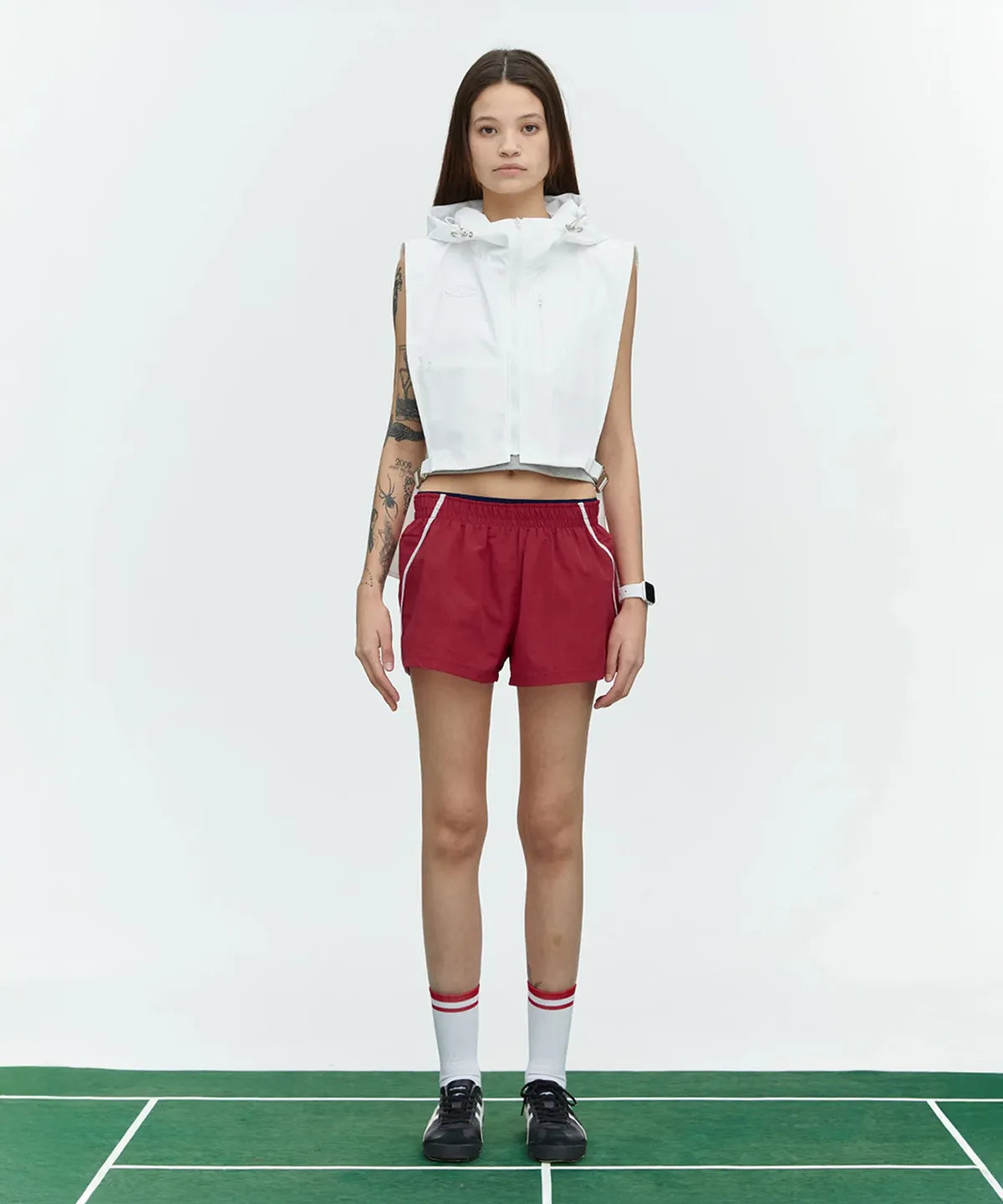 MENASOO RUNNING HOOD VEST_WHITE