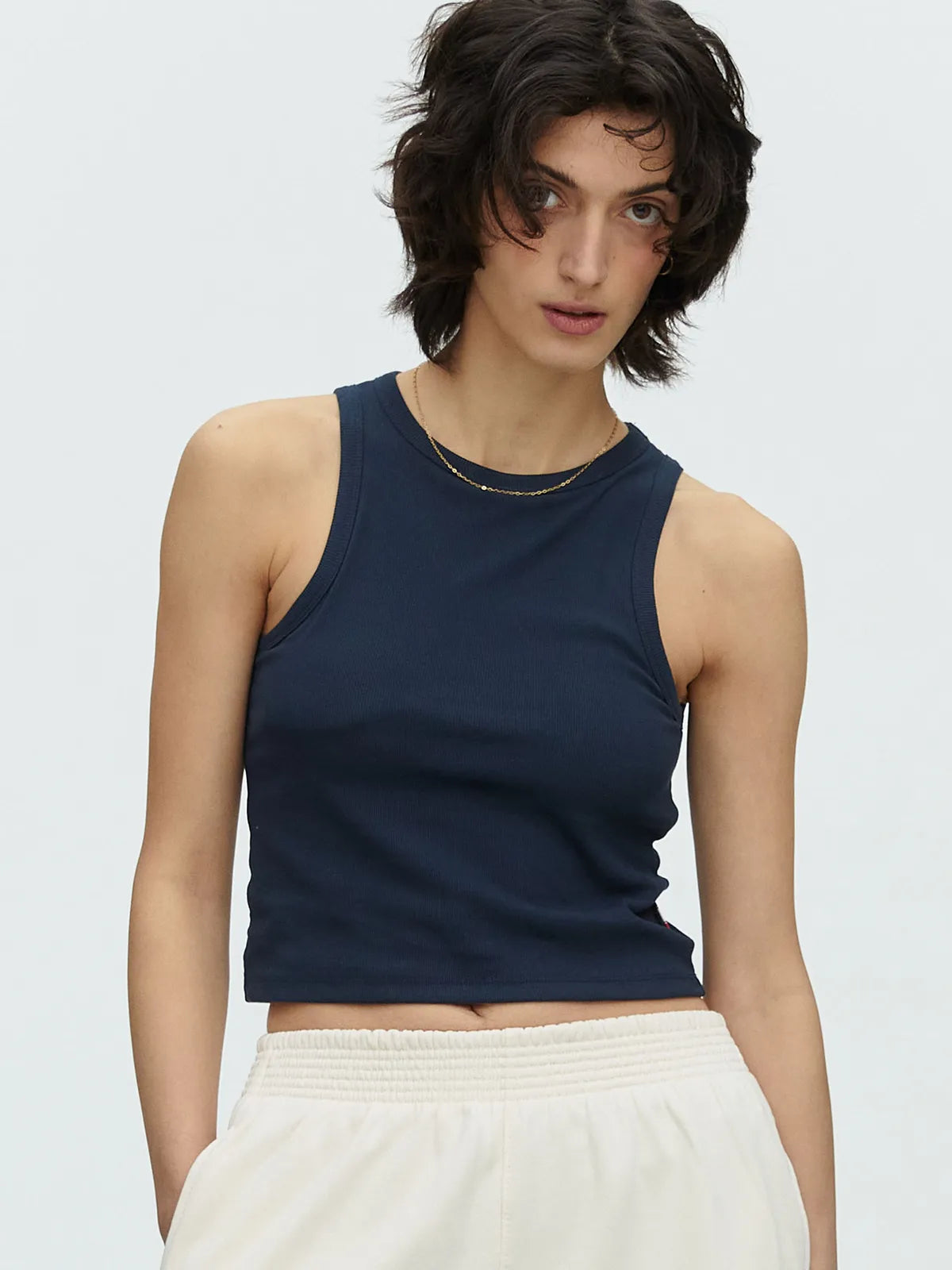 MNS SPANDEX TANK TOP NAVY_이너브라