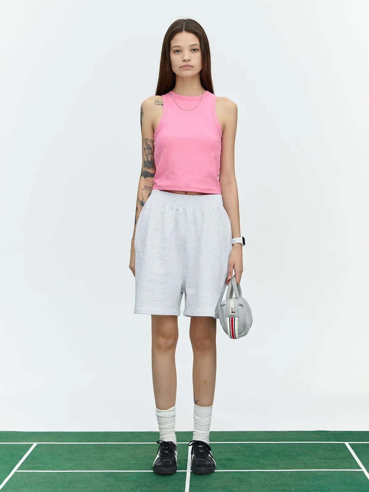 RUNVIBE COTTON BERMUDA PANTS_GRAY