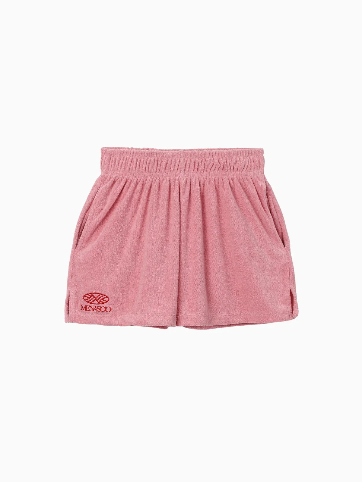 MENASOO LOGO TERRY SWEAT SHORTS_PINK