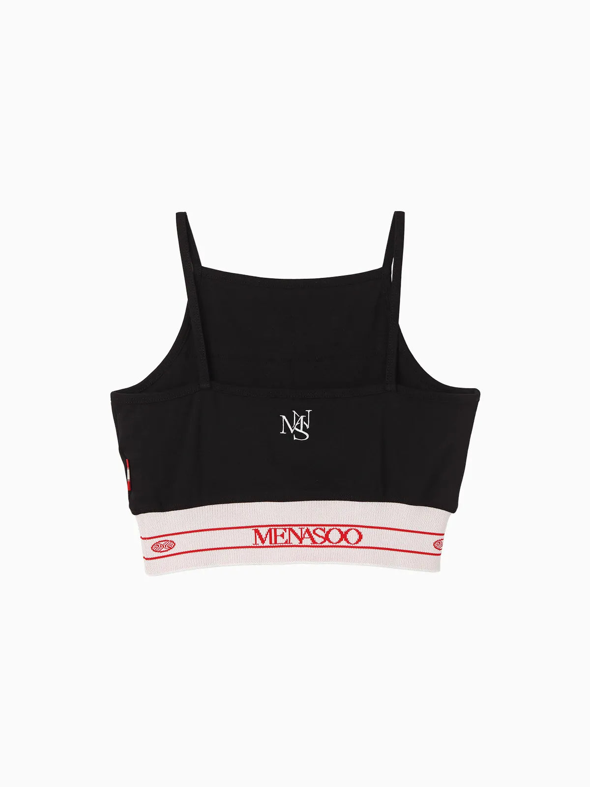 MENASOO KNIT STRAP SLEEVELESS TOP_BLACK