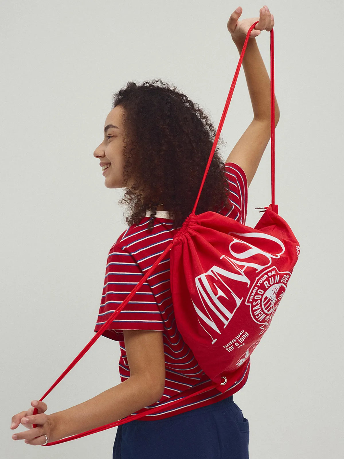 MENASOO NYLON STRING BACKPACK_RED