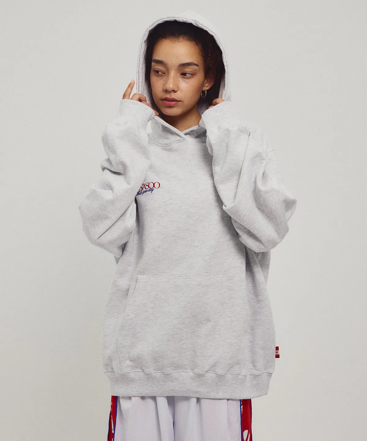 Menasoo Hearttrack Hoodie_White Melange