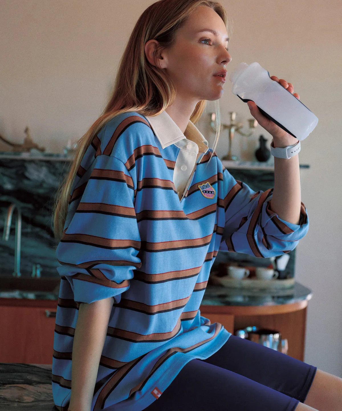 Menasoo Stripe Rugby T Shirt_Skyblue