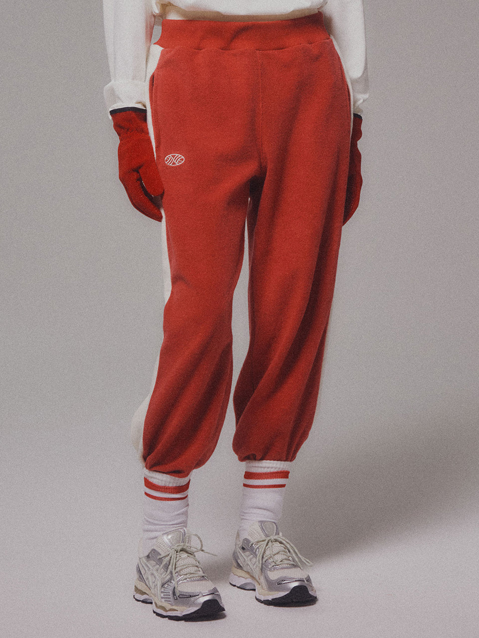 Fleece Track Wide Pants_Red