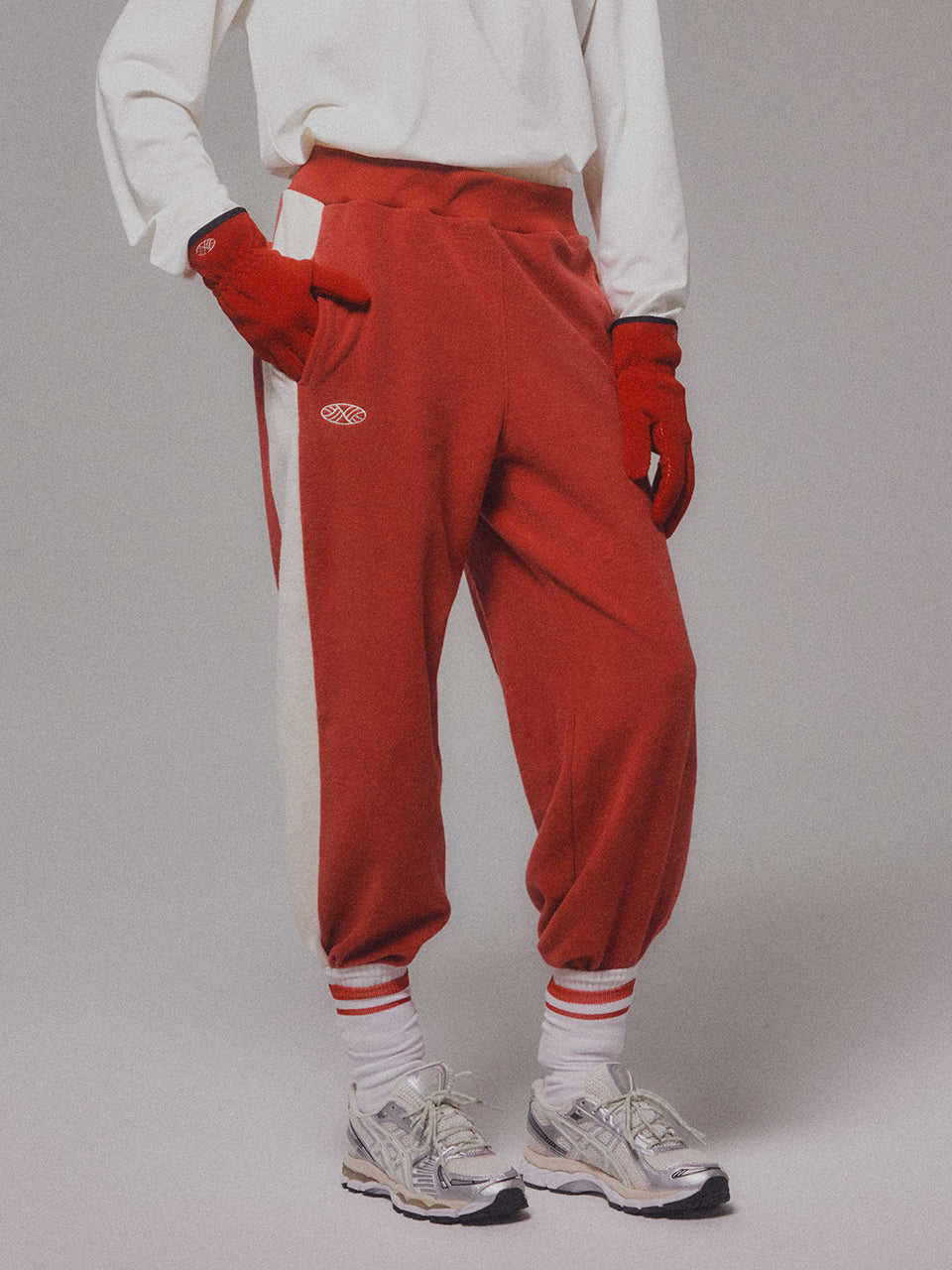Fleece Track Wide Pants_Red