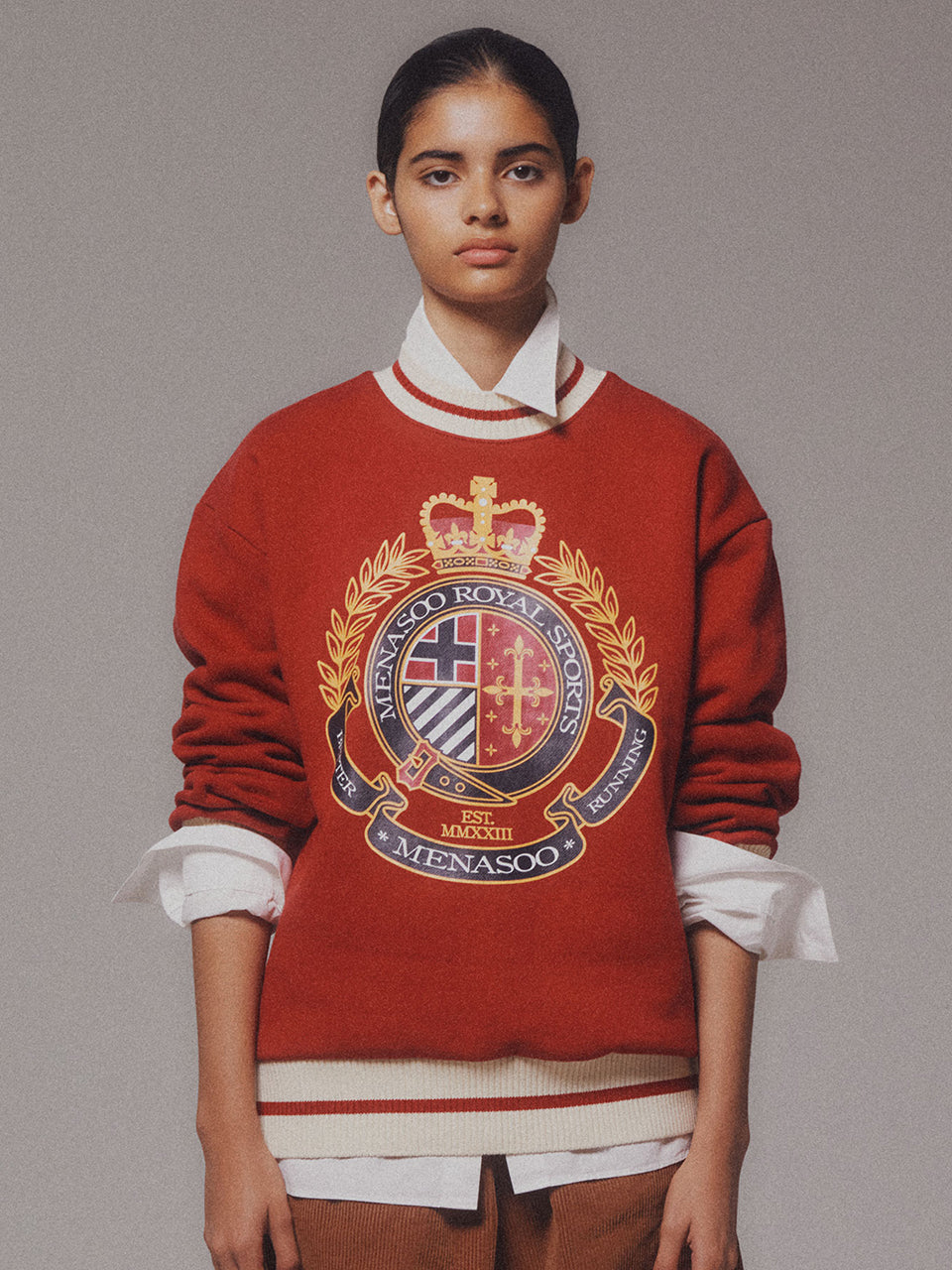 Menasoo Heritage Heavy Sweatshirt_Red_기모원단