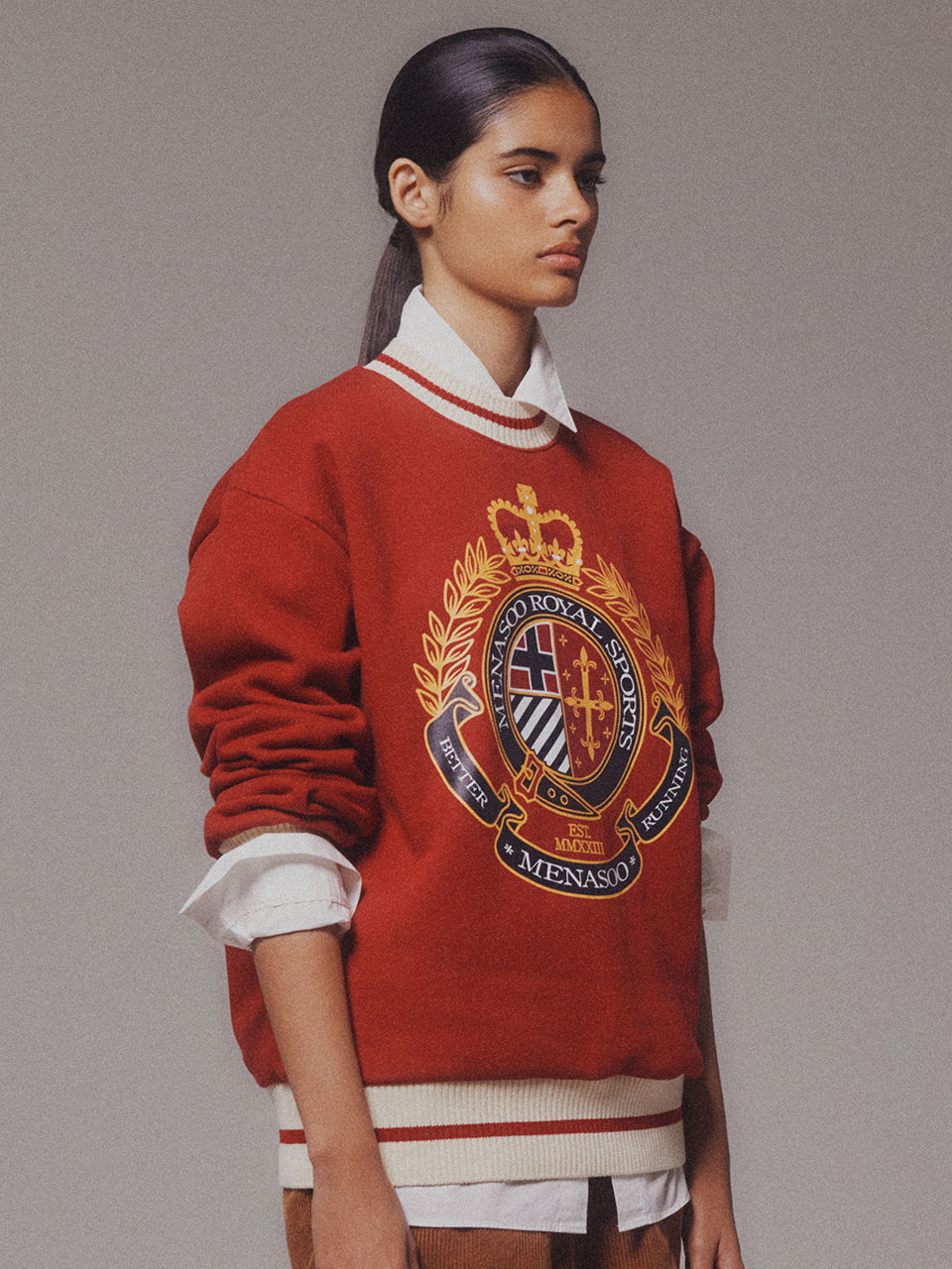 Menasoo Heritage Heavy Sweatshirt_Red_기모원단