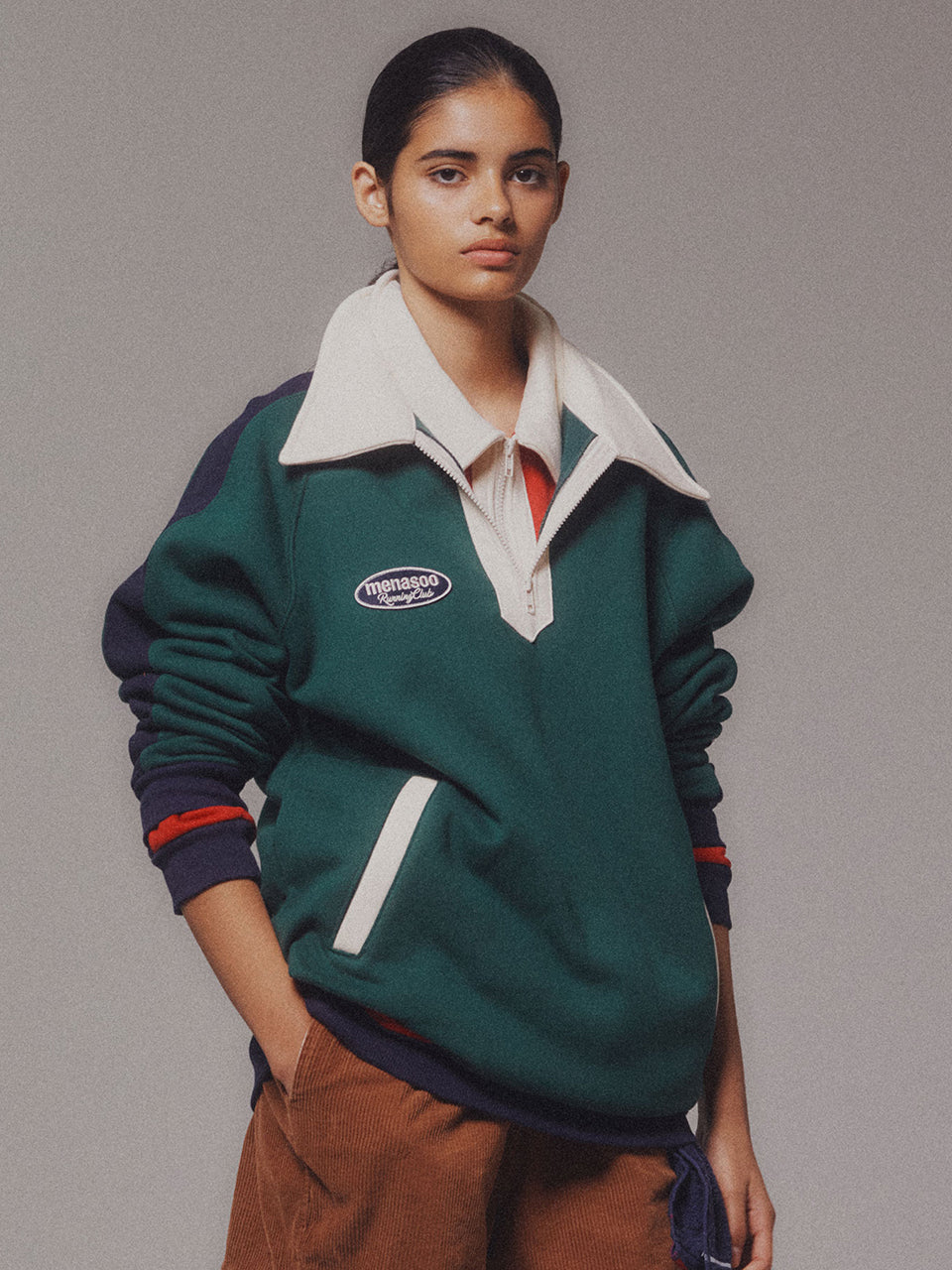 Color Combination Sweatshirt_Green