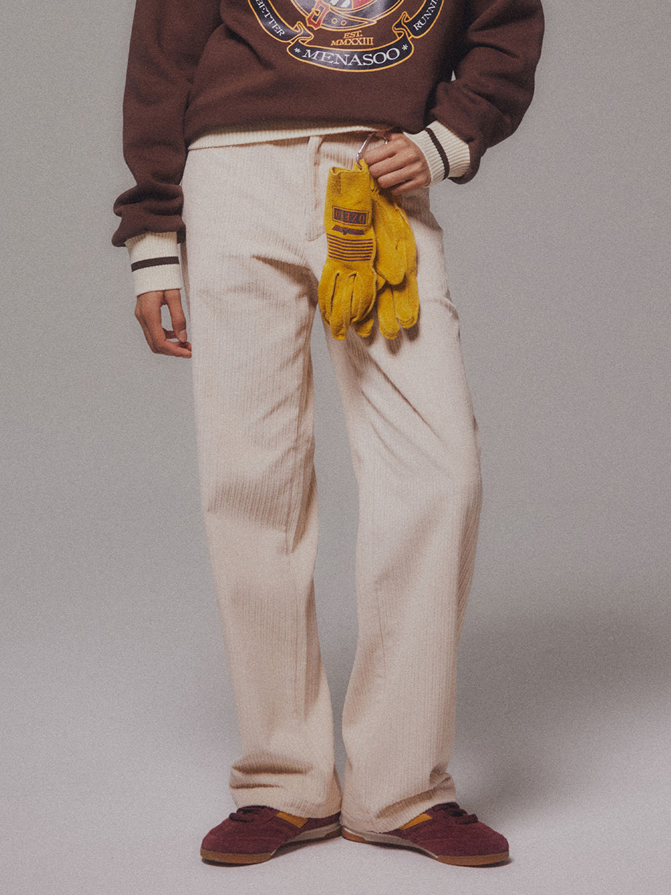Corduroy Straight Pants_Cream
