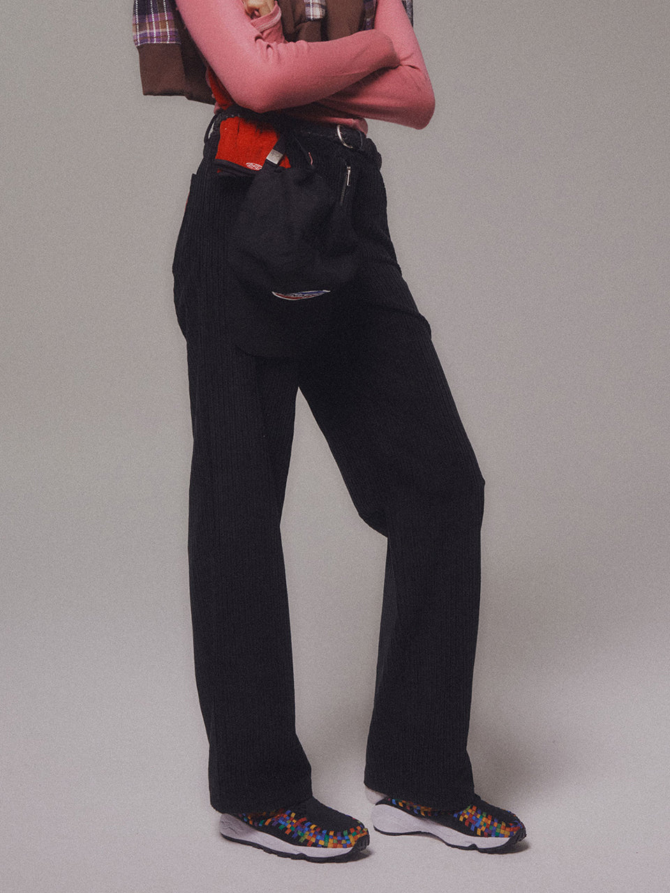 Corduroy Straight Pants_Black