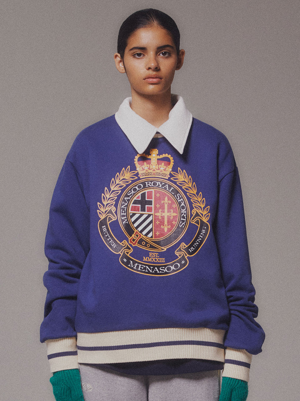 Menasoo Heritage Heavy Sweatshirt_Blue_기모원단