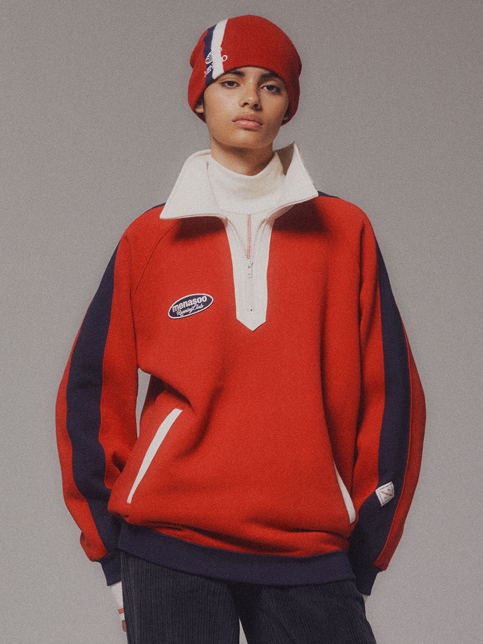 Color Combination Sweatshirt_Red